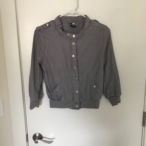 Gray bomber jacket